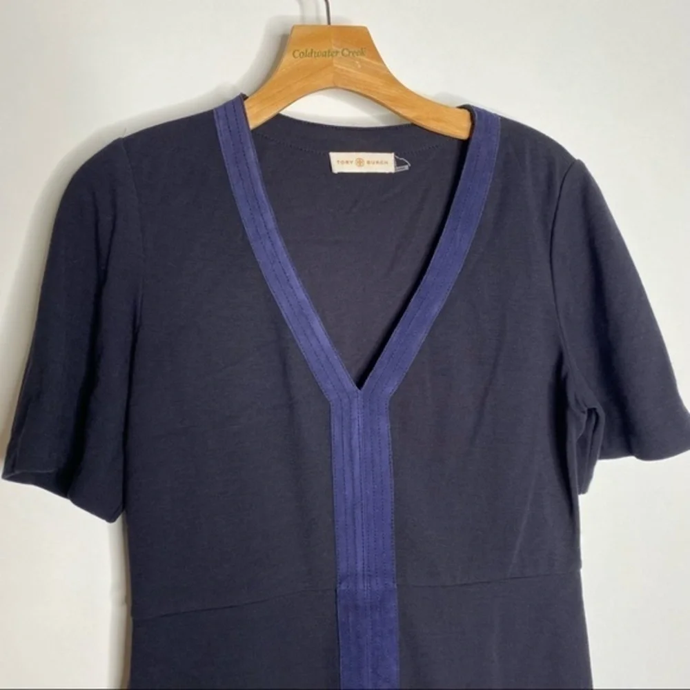 Tory Burch Black & Navy Wool Sallare Tunic Dress